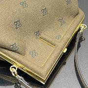 Fendi First small green flannel bag with embroidery 26cm - 2