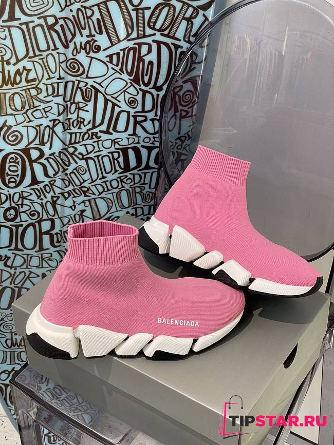 Balenciaga Speed 2.0 sneaker in pink/black - 1