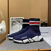 Balenciaga Speed 2.0 sneaker in dark blue and multicolor recycled knit - 4