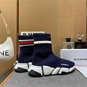 Balenciaga Speed 2.0 sneaker in dark blue and multicolor recycled knit - 3