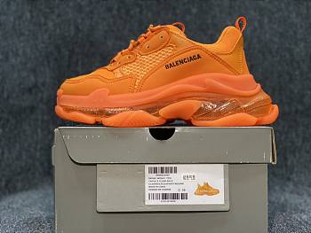 Balenciaga Triple S clear sole sneaker in light orange double foam and mesh