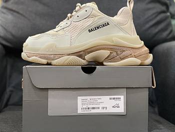 Balenciaga Triple S clear sole sneaker in beige double foam and mesh
