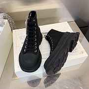 Alexander McQueen Tread slick boot black canvas - 4