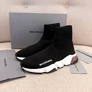 Balenciaga Speed clear sole trainers in black knit and white/pink/black clear sole unit - 1
