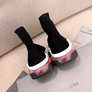 Balenciaga Speed clear sole trainers in black knit and white/pink/black clear sole unit - 5