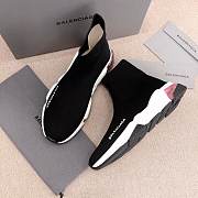 Balenciaga Speed clear sole trainers in black knit and white/pink/black clear sole unit - 3
