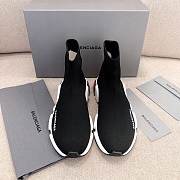 Balenciaga Speed clear sole trainers in black knit and white/pink/black clear sole unit - 2