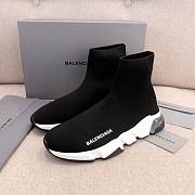 Balenciaga Speed clear sole trainers in black knit and white/black clear sole unit - 1