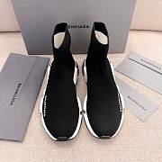Balenciaga Speed clear sole trainers in black knit and white/black clear sole unit - 3
