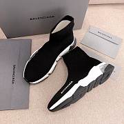Balenciaga Speed clear sole trainers in black knit and white/black clear sole unit - 2