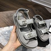 Chanel sandals grey lambskin - 3