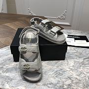 Chanel sandals grey lambskin - 6