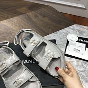 Chanel sandals grey lambskin - 6