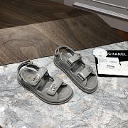 Chanel sandals grey lambskin - 5