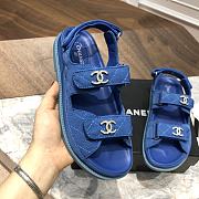Chanel sandals blue canvas - 6