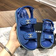 Chanel sandals blue canvas - 2