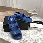 Chanel sandals blue canvas - 5