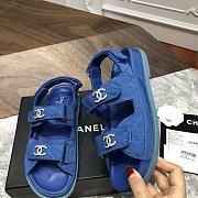 Chanel sandals blue canvas - 3