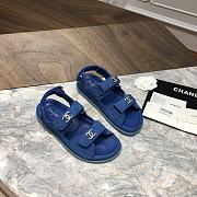 Chanel sandals blue canvas - 6