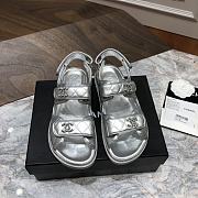 Chanel sandals silver lambskin - 1