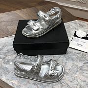 Chanel sandals silver lambskin - 2