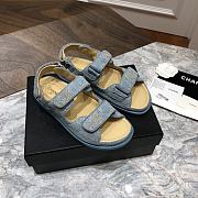 Chanel sandals denim - 5
