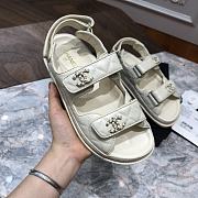 Chanel sandals beige lambskin - 6