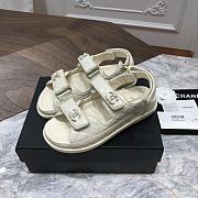 Chanel sandals beige lambskin - 5