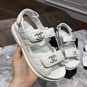 Chanel sandals white calfskin - 2
