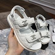 Chanel sandals white calfskin - 6