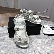 Chanel sandals white calfskin - 3
