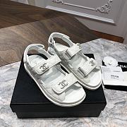 Chanel sandals white calfskin - 5