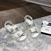 Chanel sandals white calfskin - 6
