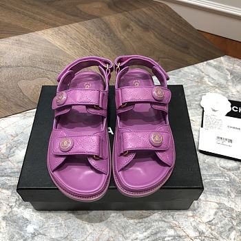 Chanel sandals purple calfskin