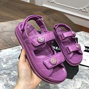 Chanel sandals purple calfskin - 3