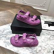 Chanel sandals purple calfskin - 5
