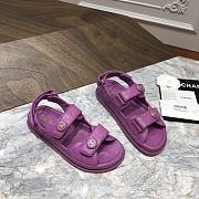 Chanel sandals purple calfskin - 6