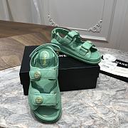 Chanel sandals green calfskin - 2