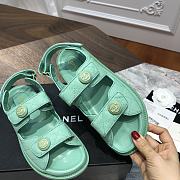 Chanel sandals green calfskin - 5