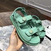 Chanel sandals green calfskin - 4