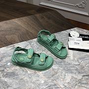 Chanel sandals green calfskin - 6