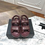Chanel sandals plum calfskin - 1