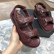 Chanel sandals plum calfskin - 3
