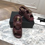Chanel sandals plum calfskin - 4
