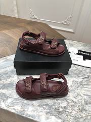 Chanel sandals plum calfskin - 5