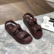 Chanel sandals plum calfskin - 6