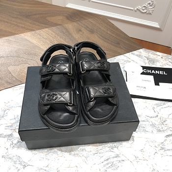 Chanel Sandals Full Black Calfskin