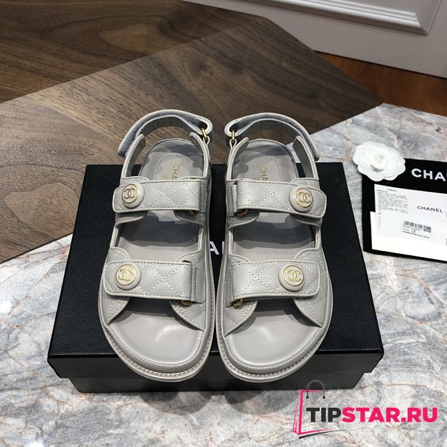 Chanel sandals grey calfskin - 1