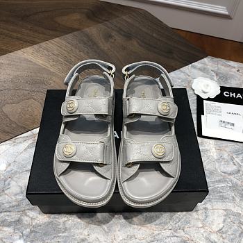 Chanel sandals grey calfskin