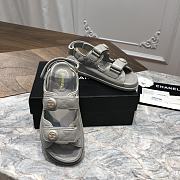 Chanel sandals grey calfskin - 3